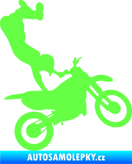 Samolepka Motorka 047 pravá motokros freestyle Fluorescentní zelená