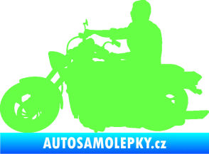 Samolepka Motorka 049 levá Fluorescentní zelená