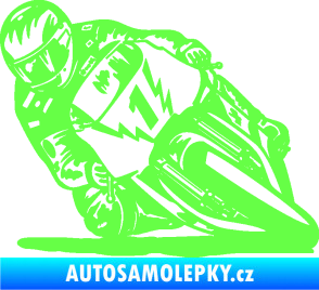 Samolepka Motorka 051 levá Fluorescentní zelená