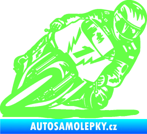 Samolepka Motorka 051 pravá Fluorescentní zelená