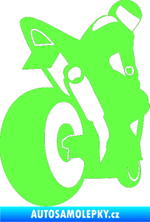 Samolepka Motorka 052 pravá Fluorescentní zelená