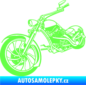 Samolepka Motorka chopper 002 levá Fluorescentní zelená