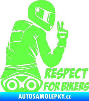 Samolepka Motorkář 003 pravá respect for bikers nápis Fluorescentní zelená