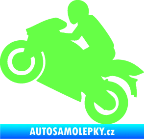 Samolepka Motorkář 007 levá Fluorescentní zelená