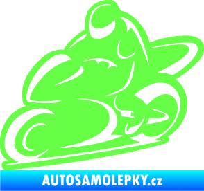 Samolepka Motorkář 011 levá Fluorescentní zelená