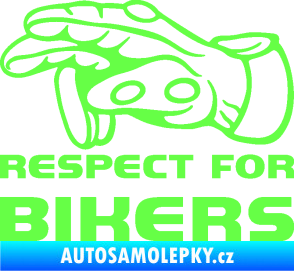 Samolepka Motorkář 014 levá respect for bikers Fluorescentní zelená