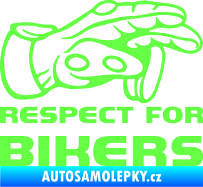 Samolepka Motorkář 014 pravá respect for bikers Fluorescentní zelená