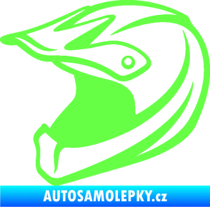 Samolepka Motorkářská helma 001 levá Fluorescentní zelená