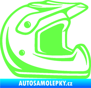 Samolepka Motorkářská helma 002 pravá Fluorescentní zelená