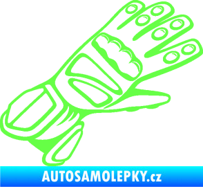 Samolepka Motorkářské rukavice 002 pravá Fluorescentní zelená