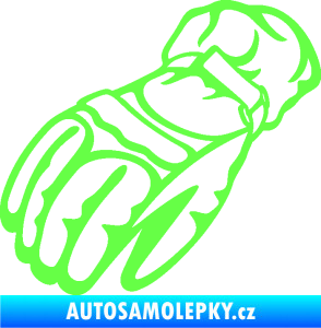 Samolepka Motorkářské rukavice 003 levá Fluorescentní zelená