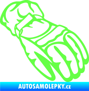 Samolepka Motorkářské rukavice 003 pravá Fluorescentní zelená