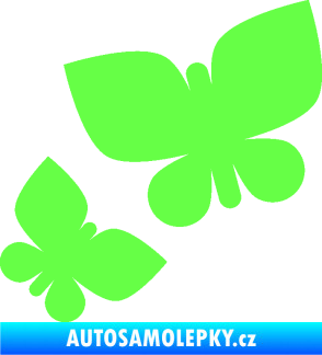Samolepka Motýlci 001 levá Fluorescentní zelená