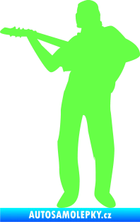 Samolepka Music 002 levá hráč na kytaru Fluorescentní zelená