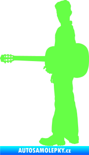 Samolepka Music 003 levá hráč na kytaru Fluorescentní zelená
