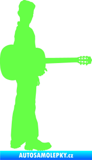 Samolepka Music 003 pravá hráč na kytaru Fluorescentní zelená