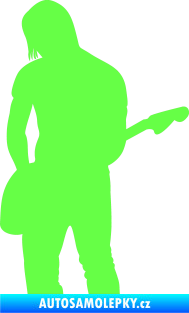 Samolepka Music 005 levá hráč na kytaru Fluorescentní zelená