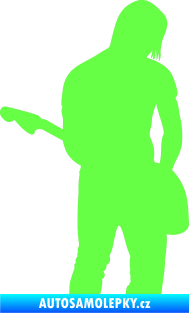 Samolepka Music 005 pravá hráč na kytaru Fluorescentní zelená
