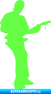 Samolepka Music 006 pravá hráč na kytaru Fluorescentní zelená