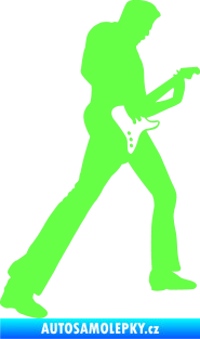 Samolepka Music 008 pravá hráč na kytaru Fluorescentní zelená