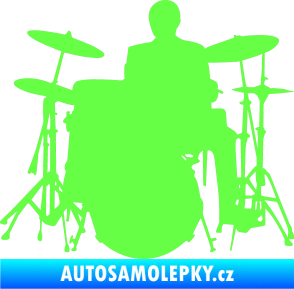 Samolepka Music 009 levá hráč na bicí Fluorescentní zelená