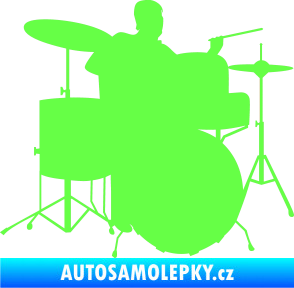 Samolepka Music 011 pravá hráč na bicí Fluorescentní zelená