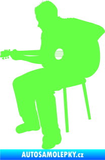 Samolepka Music 012 levá  kytarista Fluorescentní zelená