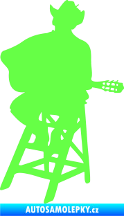 Samolepka Music 013 levá kytarista Fluorescentní zelená
