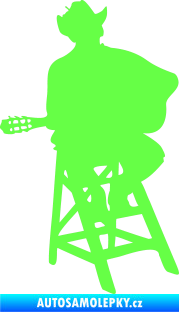 Samolepka Music 013 pravá kytarista Fluorescentní zelená