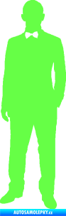 Samolepka Muž 001 levá tajný agent Fluorescentní zelená