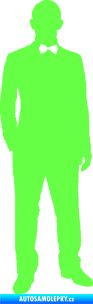 Samolepka Muž 001 pravá tajný agent Fluorescentní zelená