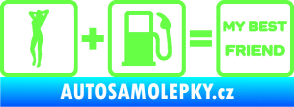 Samolepka My best friend  Fluorescentní zelená