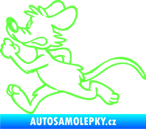 Samolepka Myš 001 levá sprintuje Fluorescentní zelená