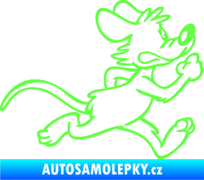 Samolepka Myš 001 pravá sprintuje Fluorescentní zelená