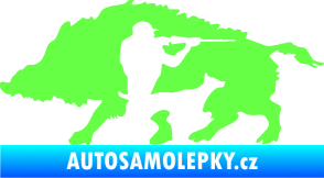 Samolepka Myslivost 006 levá divoké prase Fluorescentní zelená