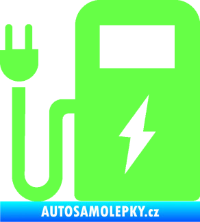 Samolepka Nabíjecí stanice 001 levá elektromobil charge Fluorescentní zelená