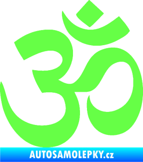 Samolepka Náboženský symbol Hinduismus Óm 001 Fluorescentní zelená