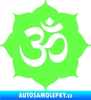 Samolepka Náboženský symbol Hinduismus Óm 002 Fluorescentní zelená