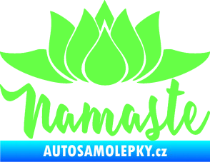 Samolepka Namaste 001 lotosový květ Fluorescentní zelená