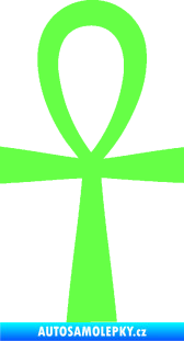 Samolepka Nilský kříž Ankh Fluorescentní zelená