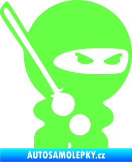 Samolepka Ninja baby 001 pravá Fluorescentní zelená
