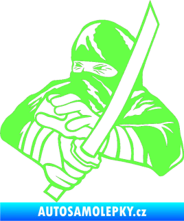 Samolepka Ninja silueta levá Fluorescentní zelená