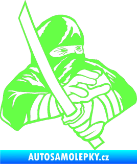 Samolepka Ninja silueta pravá Fluorescentní zelená