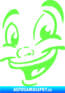 Samolepka Obličej 003 levá veselý Fluorescentní zelená
