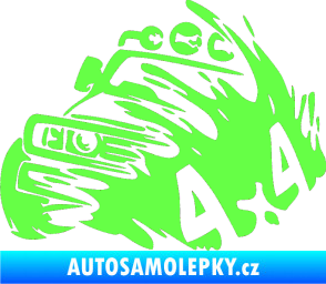 Samolepka Off Road 002 levá 4x4 Fluorescentní zelená