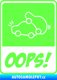 Samolepka Oops love cars 001 Fluorescentní zelená