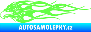 Samolepka Orel 016 levá v plamenech Fluorescentní zelená