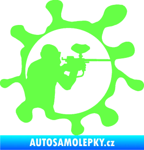 Samolepka Paintball 004 pravá Fluorescentní zelená