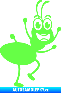 Samolepka Pan mravenec pravá Fluorescentní zelená