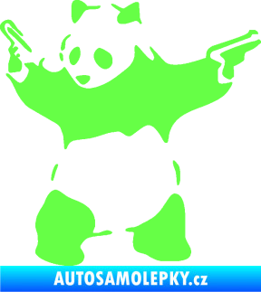 Samolepka Panda 007 levá gangster Fluorescentní zelená